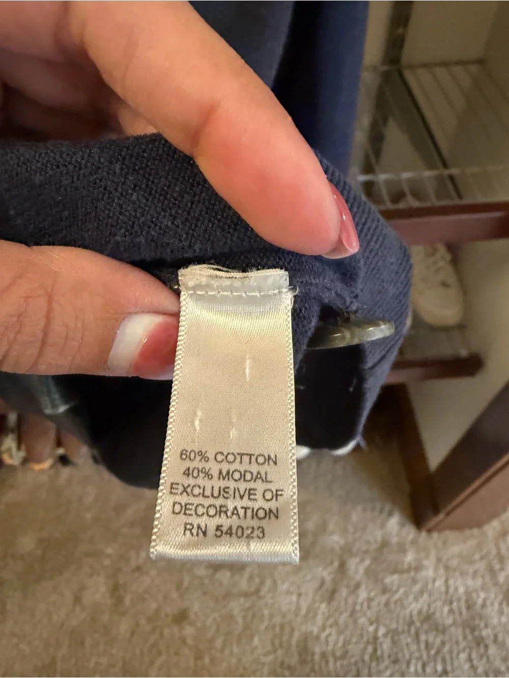 Banana Republic Navy Cardigan with Light Gray Trim